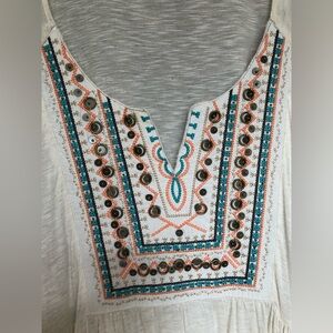 American Rag Cream Embroidered Summer Top Size 3x